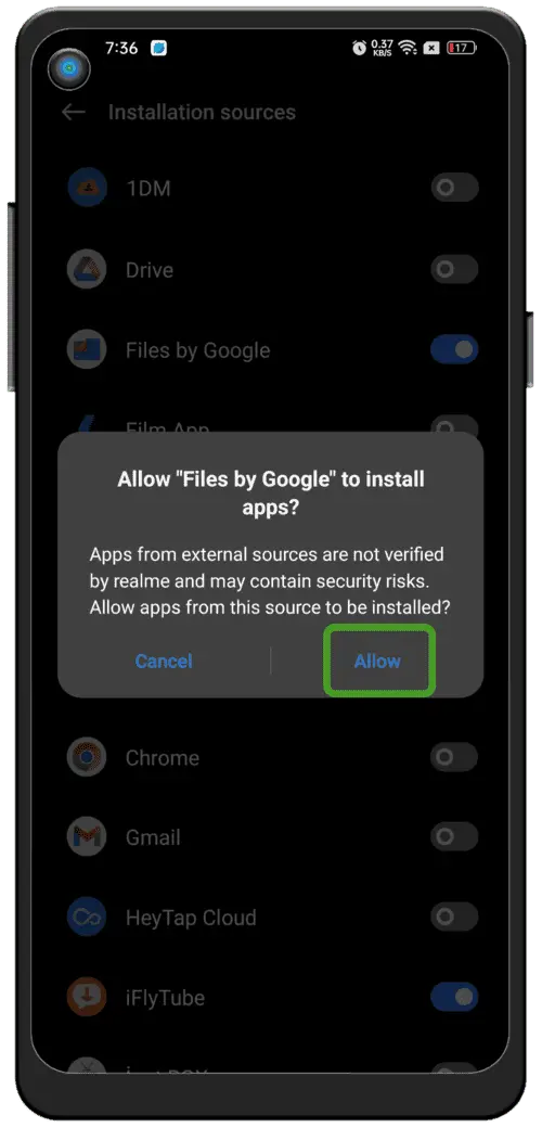 Step 2: Enable unknown sources